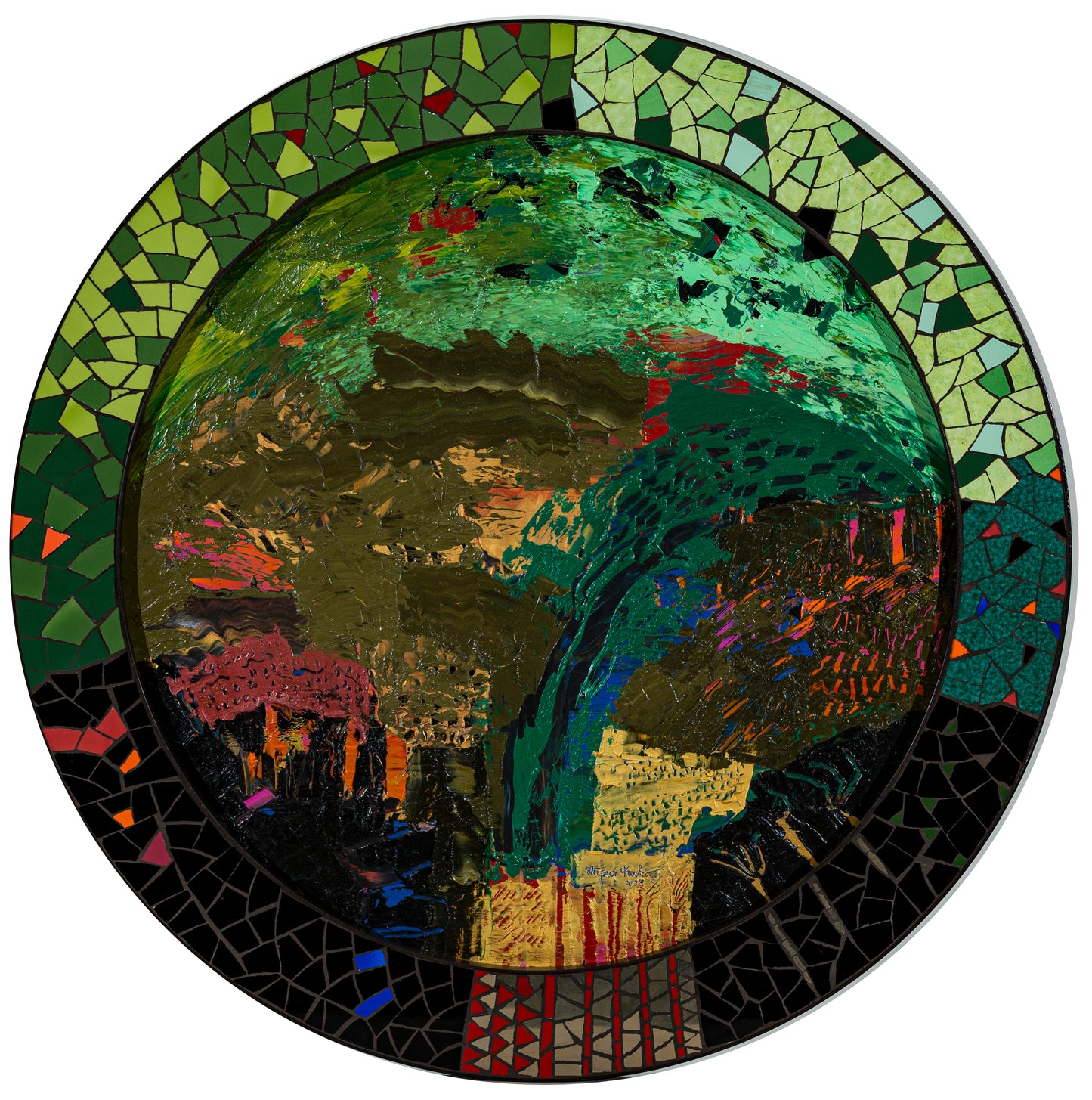 Green Mosaic Scape by Nupur Kundu