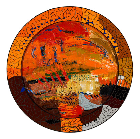 Orange Mosaic Scape by Nupur Kundu