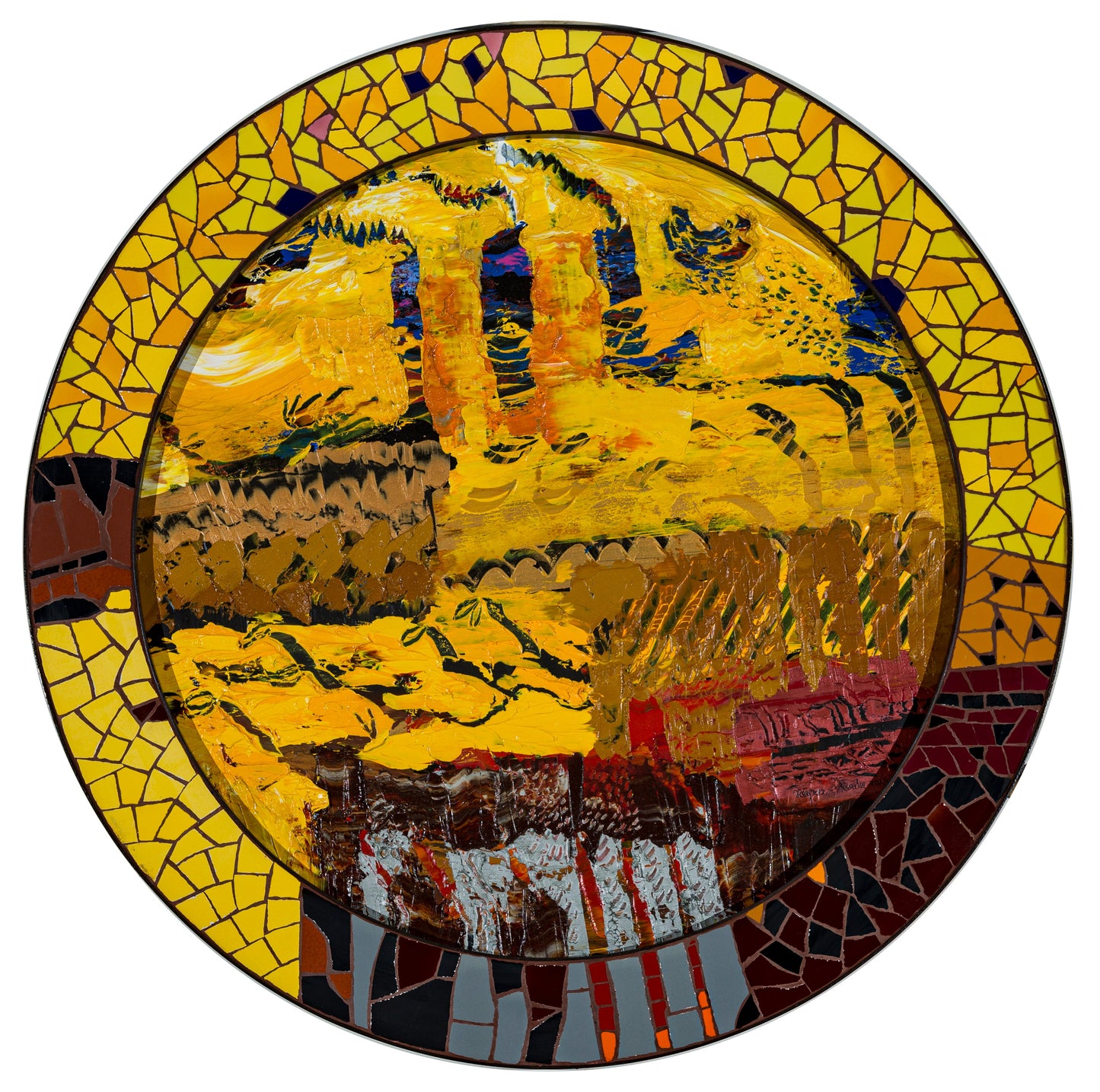 Yellow Mosaic Scape by Nupur Kundu